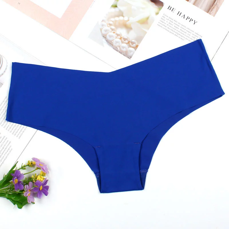 LIDUO  NK1109   Women Seamless Middle Waist Breathable Briefs Underwear One Piece Ice Silk Panties