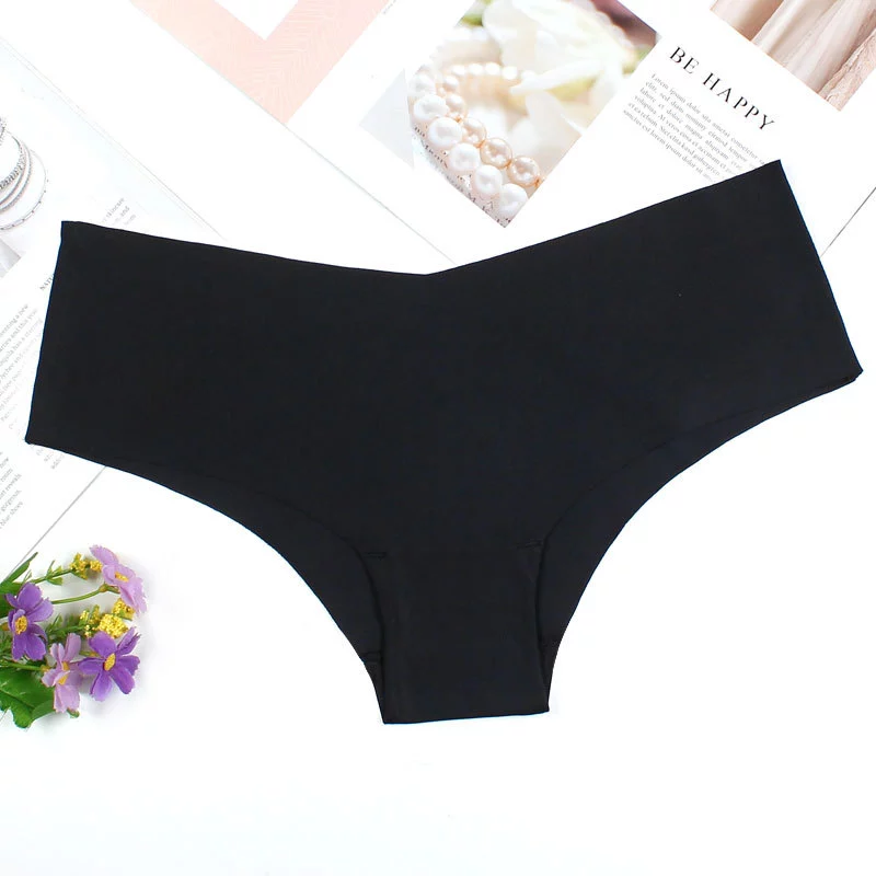 LIDUO  NK1109   Women Seamless Middle Waist Breathable Briefs Underwear One Piece Ice Silk Panties