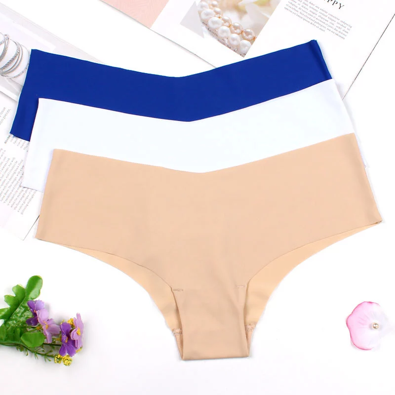 LIDUO  NK1109   Women Seamless Middle Waist Breathable Briefs Underwear One Piece Ice Silk Panties