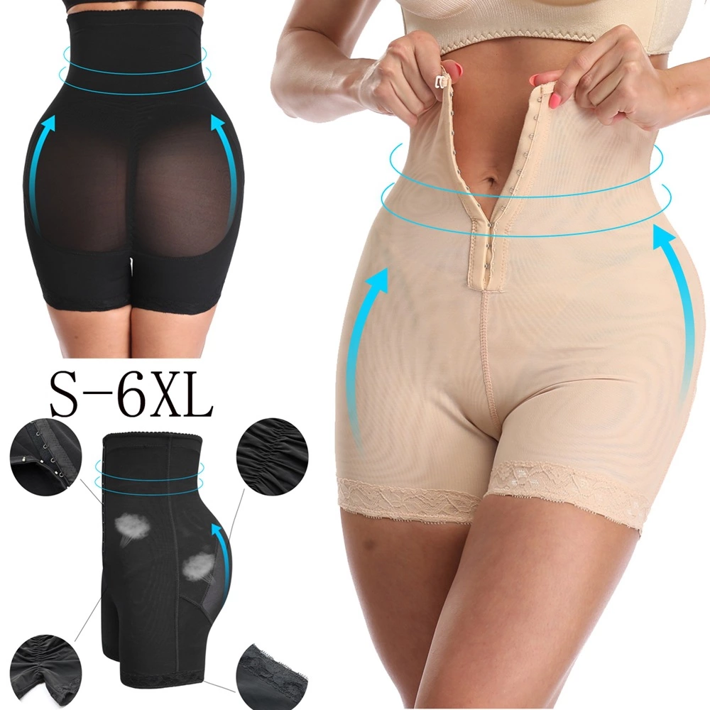 SS013 Breasted Lace Butt Lifter High Waist Trainer Body Shapewear Women Slimming Plus Size Underwear With Tummy Control Panty