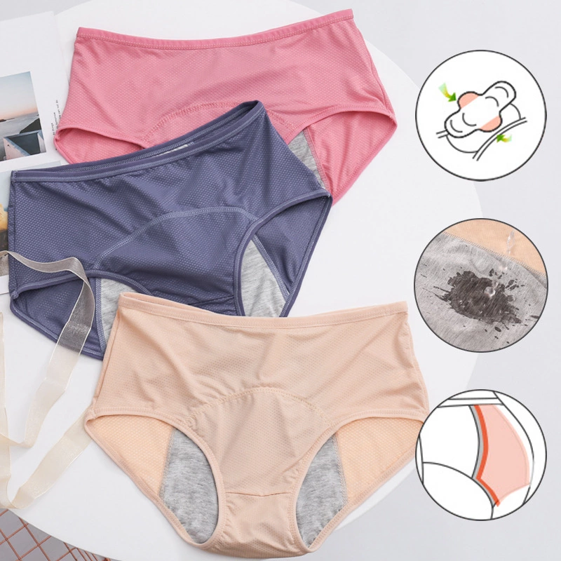 Wholesale Leak Proof Menstrual Panties Physiological Pants Women Underwear Period Cotton Waterproof Plus size Briefs