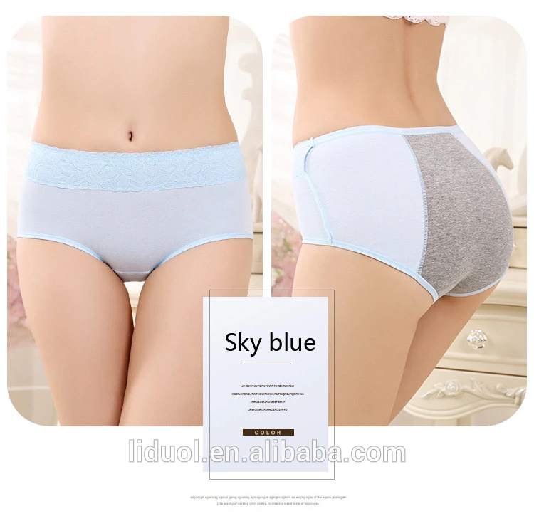 Women's cotton underwear sexy lace Physiological pants cotton menstrual anti-side leakage briefs New seamless underwear