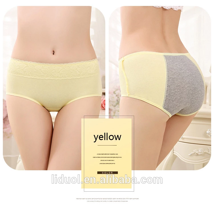 Women's cotton underwear sexy lace Physiological pants cotton menstrual anti-side leakage briefs New seamless underwear