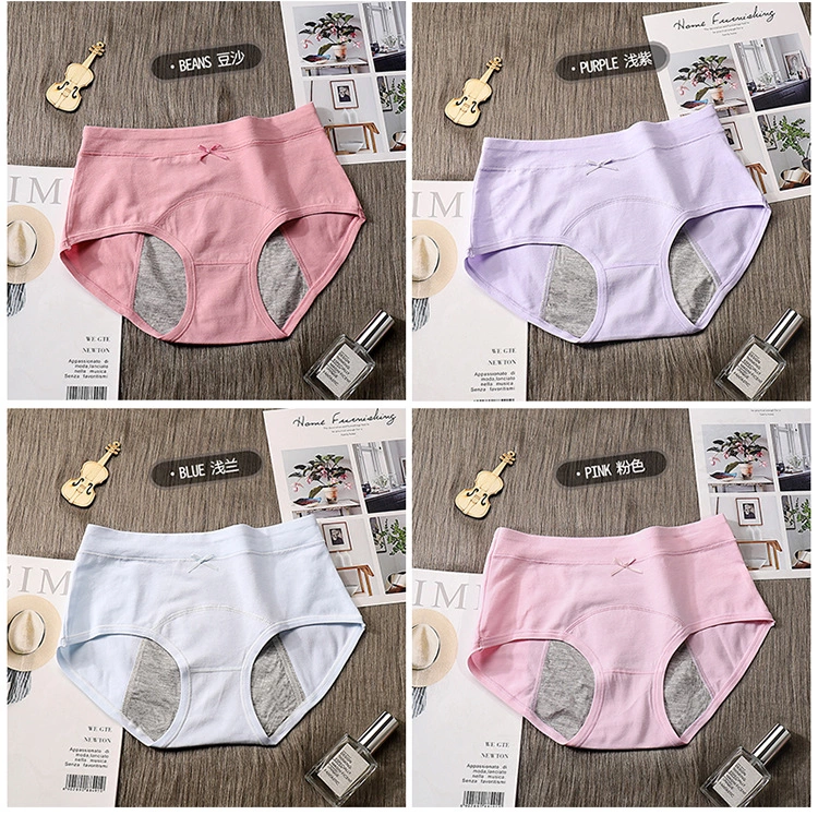 Wholesaler Women Physiological Briefs Pants Menstrual Leakproof Day and Night Underwear Knickers Sewing Cotton Underpants