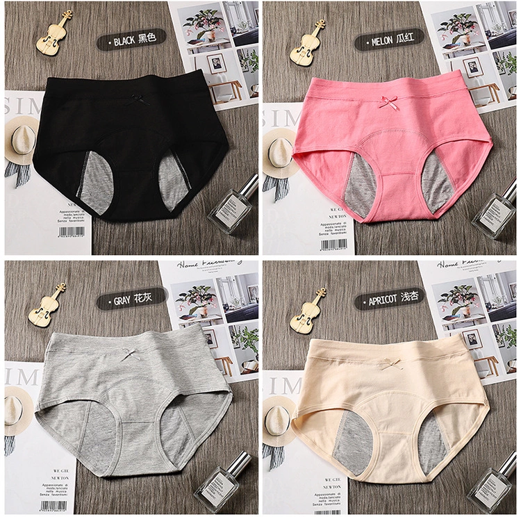 Wholesaler Women Physiological Briefs Pants Menstrual Leakproof Day and Night Underwear Knickers Sewing Cotton Underpants