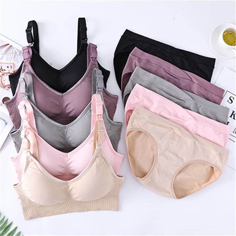 Breast feeding bra front open button breast feeding underwear for pregnant women cotton breathable large size underwear for wome