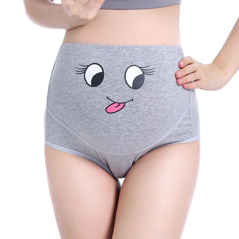 LIDUO  Cute cotton maternity panties high waist support briefs adjustable button underwear for pregnant women