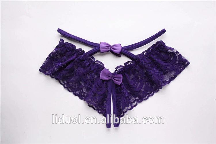 Sexy openwork transparent ladies open panties Lace temptation panties female low waist cute triangle bottoms