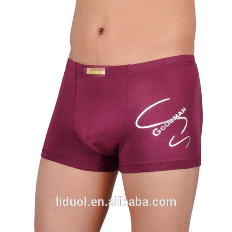 Sexy custom logo blank plain underwear mens shorts seamless  modal  men boxer