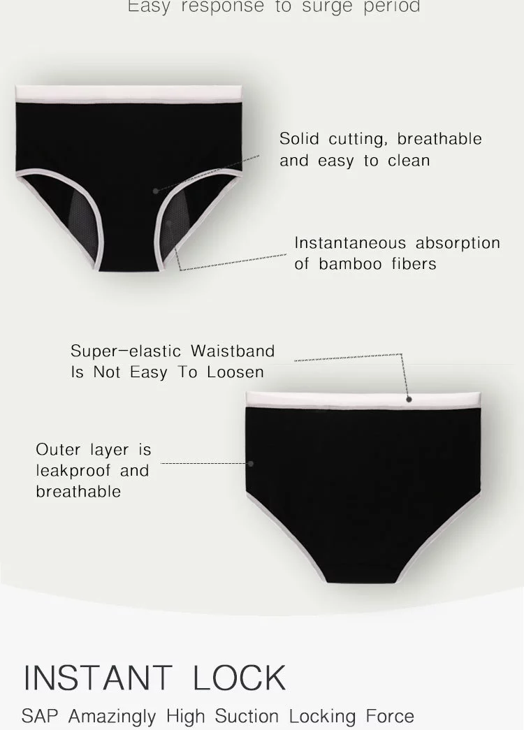 Soft Mesh Leak 4 layers Menstrual Physiological Women Underwear Leakproof Female Briefs Pure Color