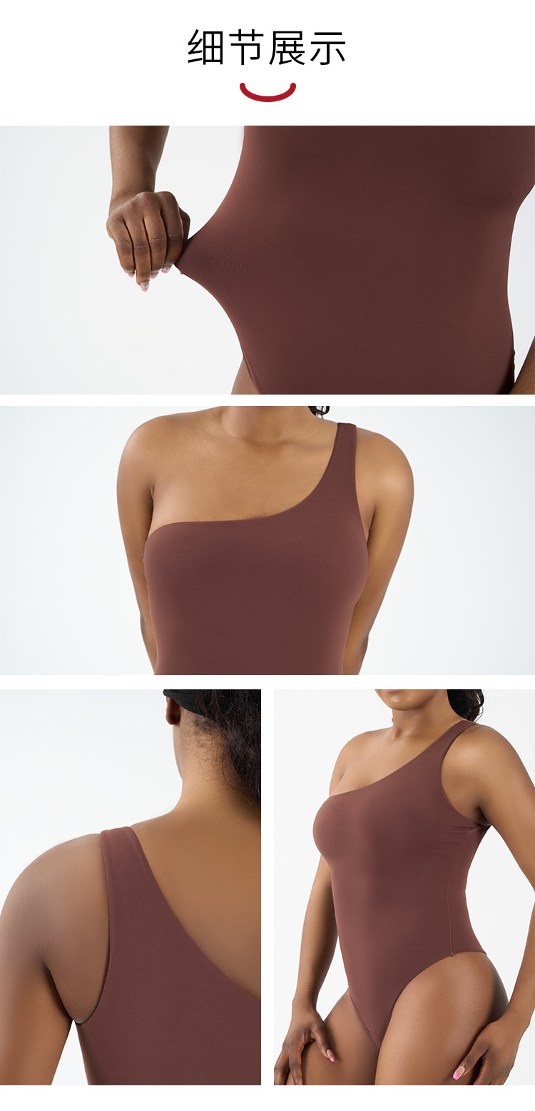 Custom High Quality Single-shoulder Body Suit Women's Wunder Most Ultra-Soft Asymmetrical Bodysuit Quick Dry&Breathable Bodysuit