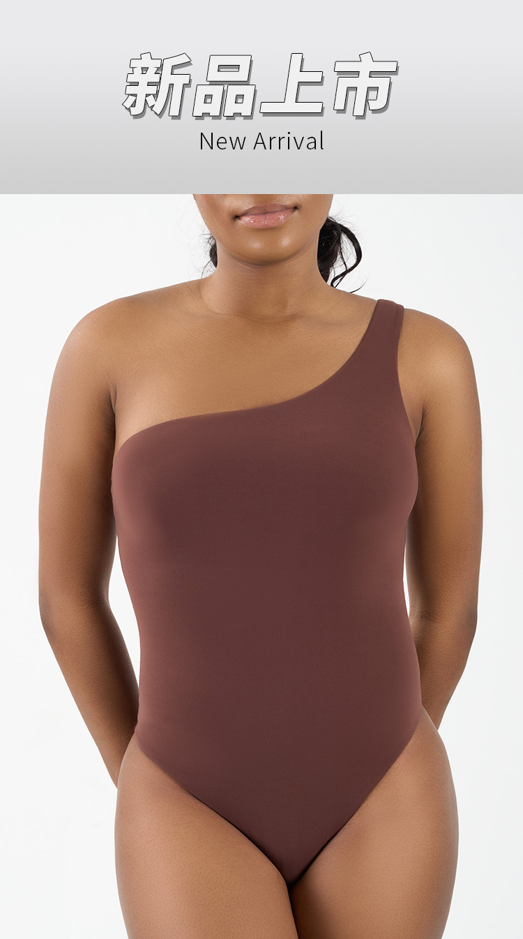 Custom High Quality Single-shoulder Body Suit Women's Wunder Most Ultra-Soft Asymmetrical Bodysuit Quick Dry&Breathable Bodysuit