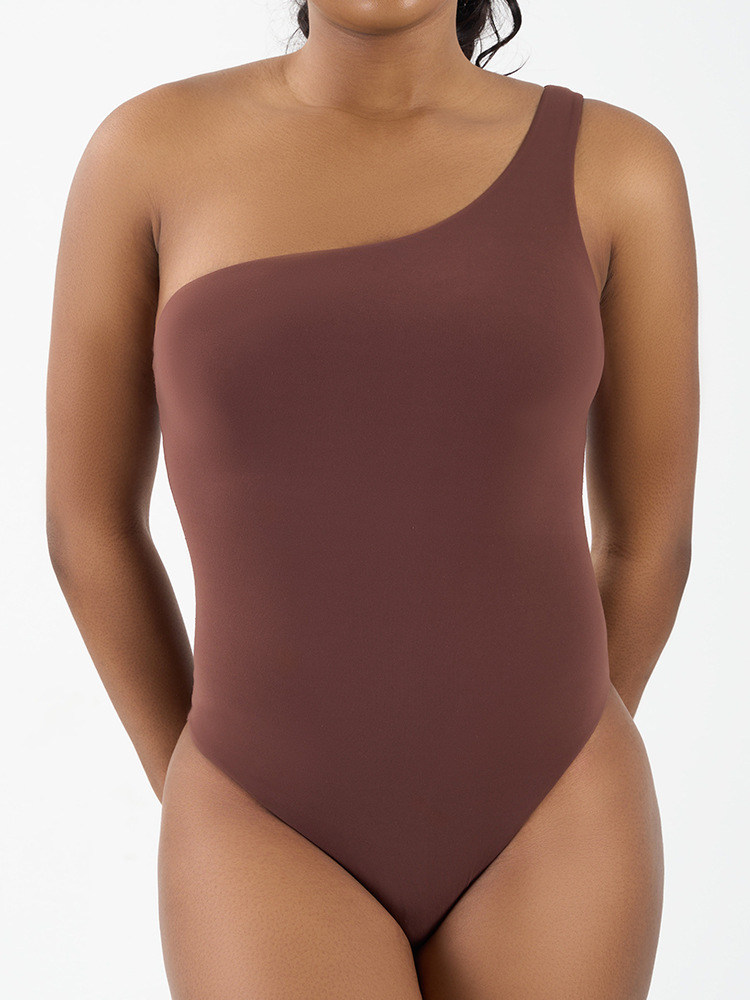 Custom High Quality Single-shoulder Body Suit Women's Wunder Most Ultra-Soft Asymmetrical Bodysuit Quick Dry&Breathable Bodysuit
