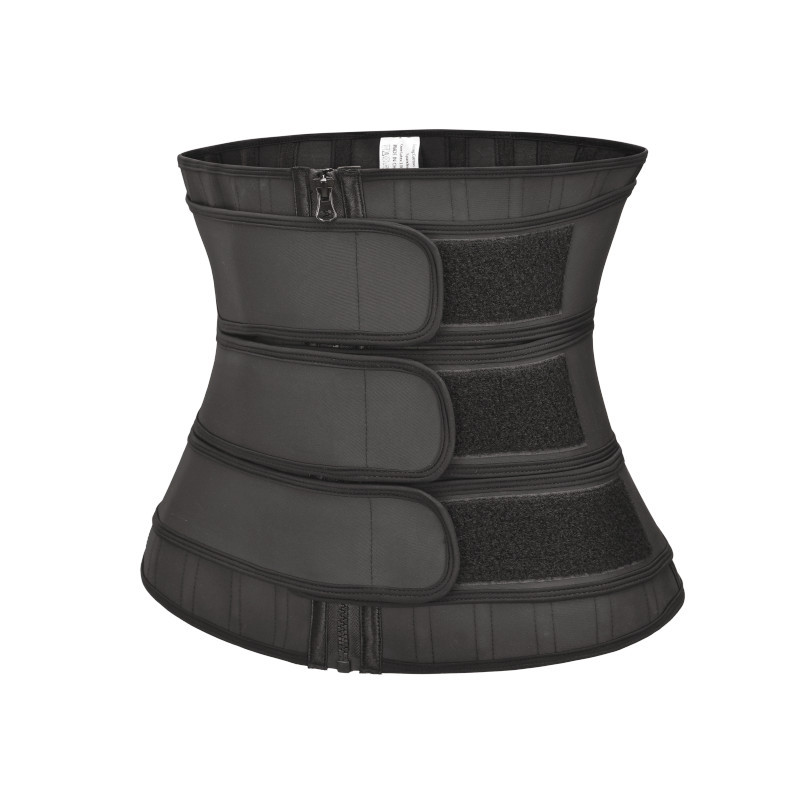 Wholesale Double Belt Front Zipper Sauna Burn Fat Women Body Shapers Waist Slimming Belt Waist Trainer Shaper