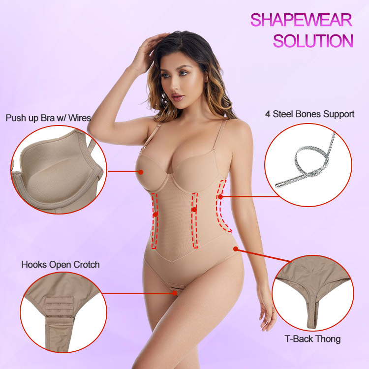 Women High Waist Thong Shaper Tummy Control Slimming Shapewear Butt Lifter Plus Size T-Back Seamless Anti-Slip Silicone Waist