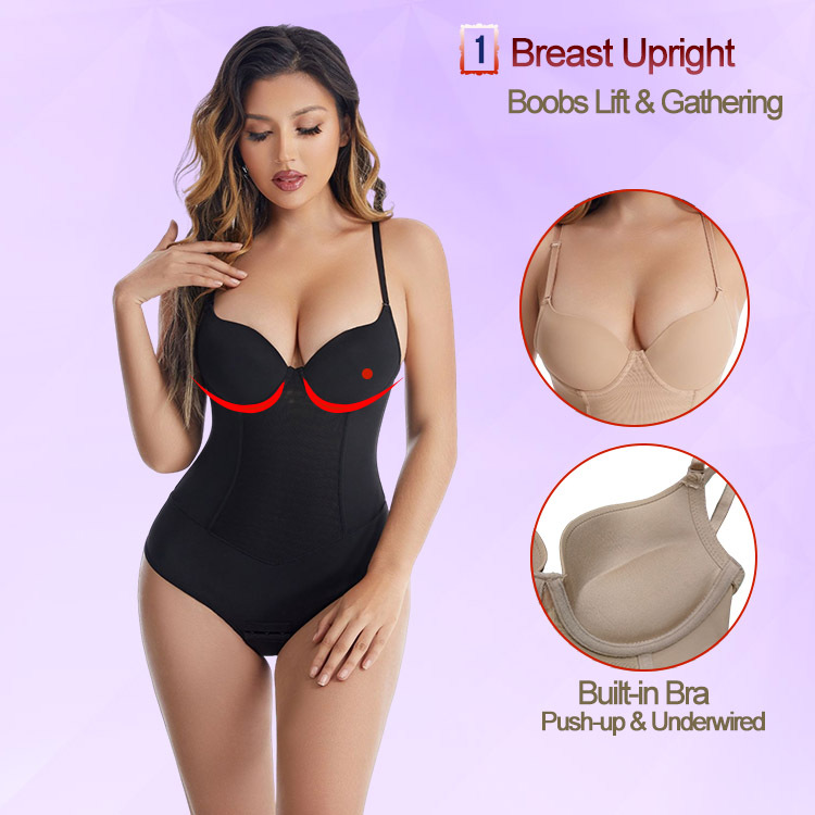 Women High Waist Thong Shaper Tummy Control Slimming Shapewear Butt Lifter Plus Size T-Back Seamless Anti-Slip Silicone Waist