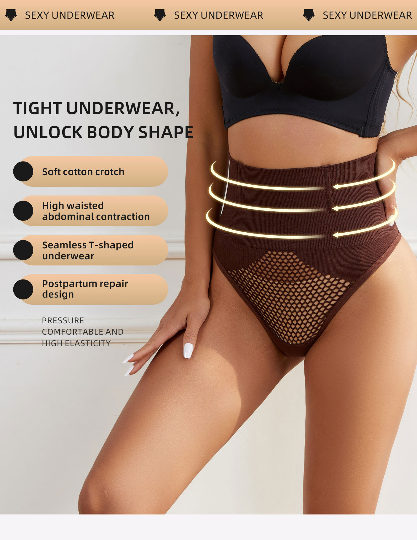 High Quality Shaping Butt Lifter Panties Lift Shaper High Waist Thong G-string Tummy Control Brief Slim Panties