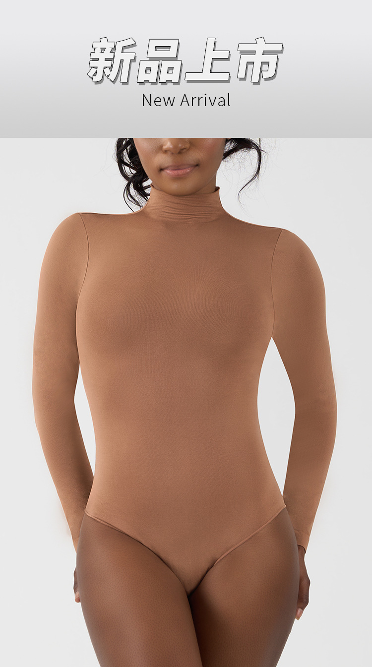 Women's Seamless Bodysuit Short and Long Sleeve Round Neck Off-Shoulder Slim Fit Design