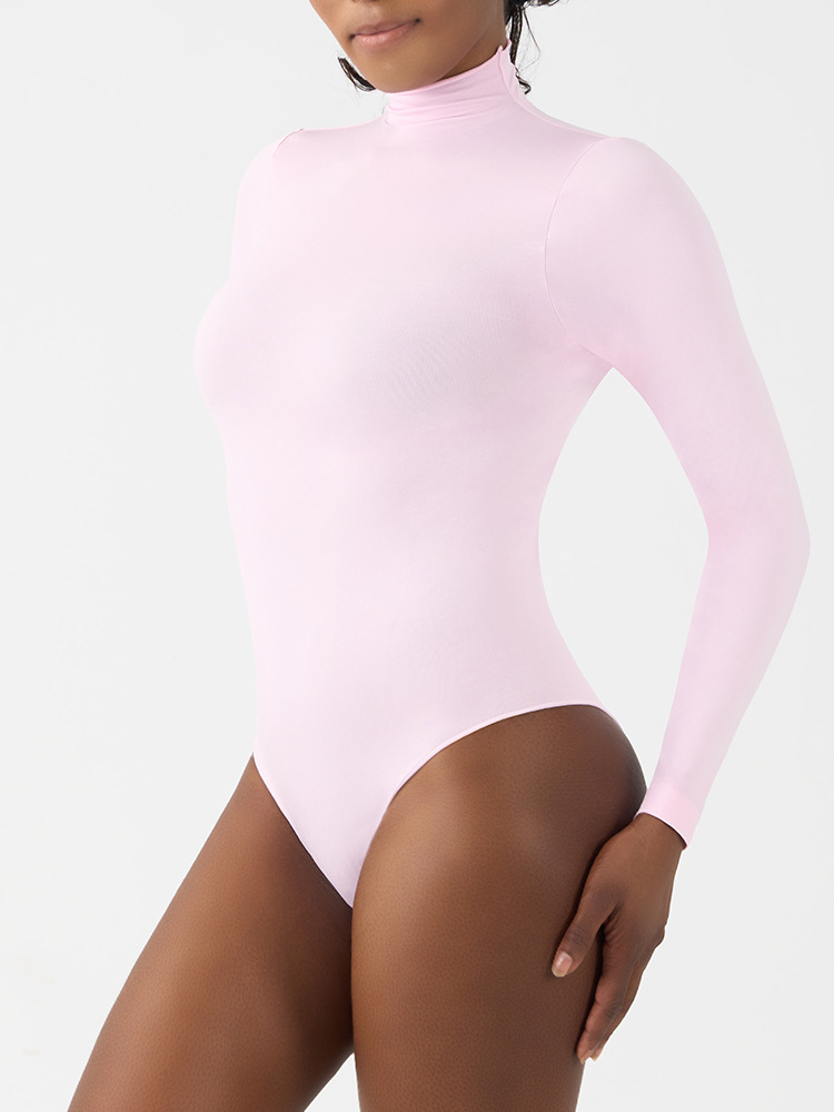 Women's Seamless Bodysuit Short and Long Sleeve Round Neck Off-Shoulder Slim Fit Design