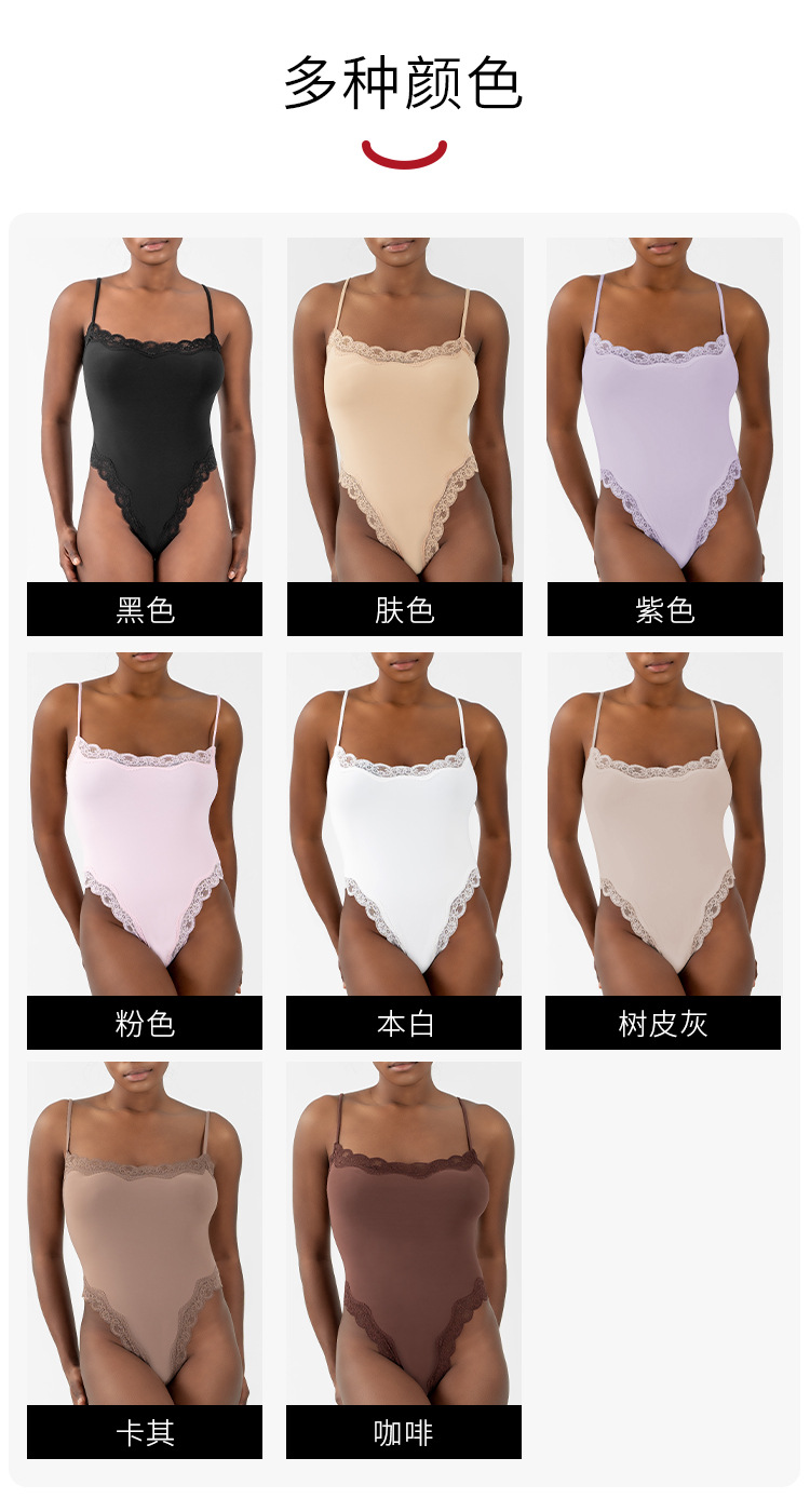 Europe and America Shapewear for Women Tummy Control Lace Bodysuit Thong Body Shaper Shaping Tank Tops Slimming Camisole