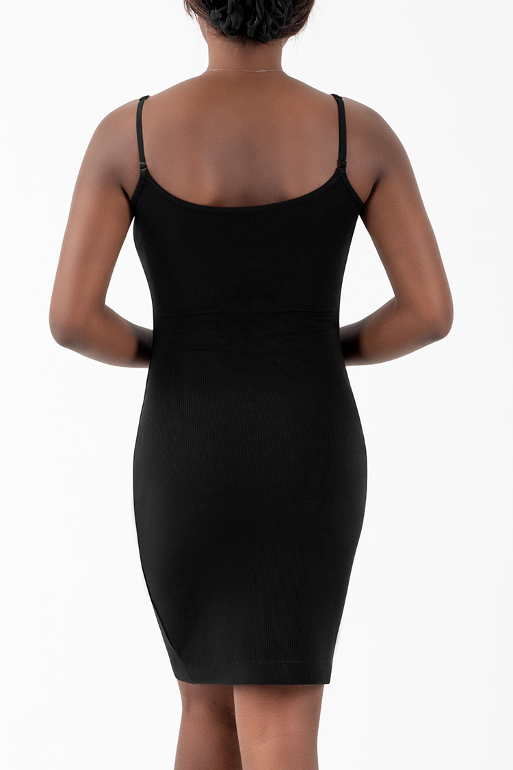 Built in Shapewear Dress Body Shaper Under Dress One Piece Full Slip Tummy Control Knee Length Skirt Dresses Shapewear for Women