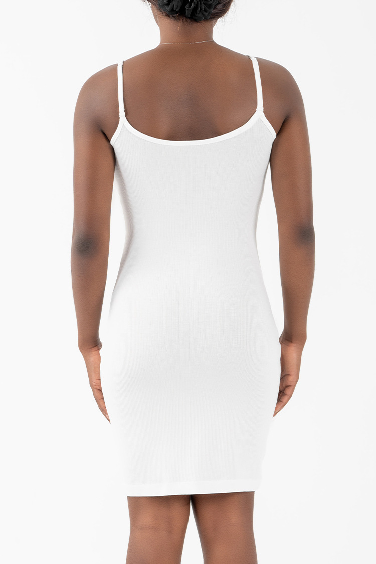 Built in Shapewear Dress Body Shaper Under Dress One Piece Full Slip Tummy Control Knee Length Skirt Dresses Shapewear for Women