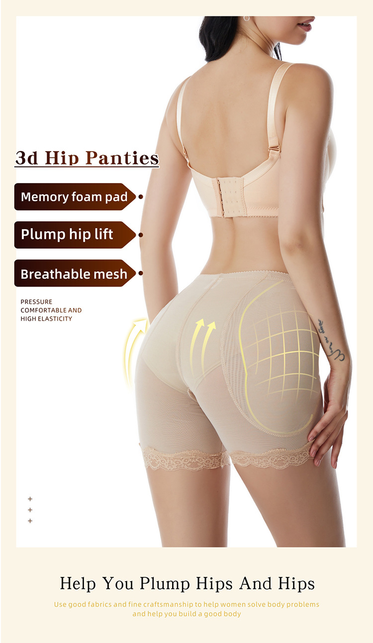 Custom Lace Nude Butt Hip Enhancer Underwear Briefs Shorts Slim Bodysuit Fajas Colombianas Waist Shapewear Women Push up Panties
