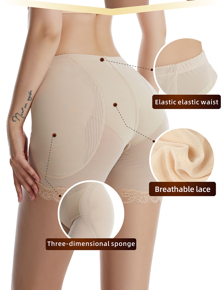 Custom Lace Nude Butt Hip Enhancer Underwear Briefs Shorts Slim Bodysuit Fajas Colombianas Waist Shapewear Women Push up Panties