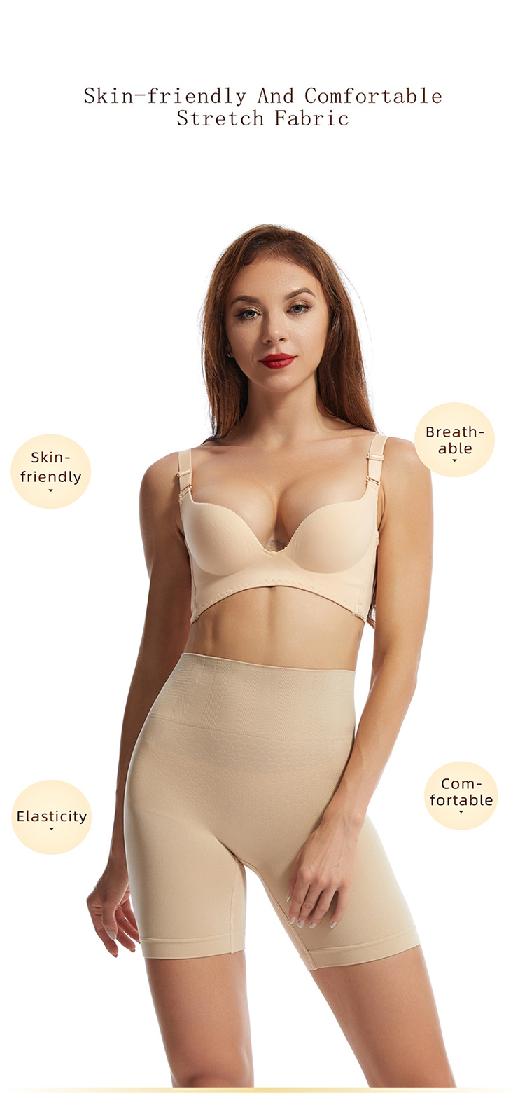 High Quality Women Tummy Control Body Shaper Nylon High Waist Anti Roll Down Butt Lifter Slimming Seamless Shapewear