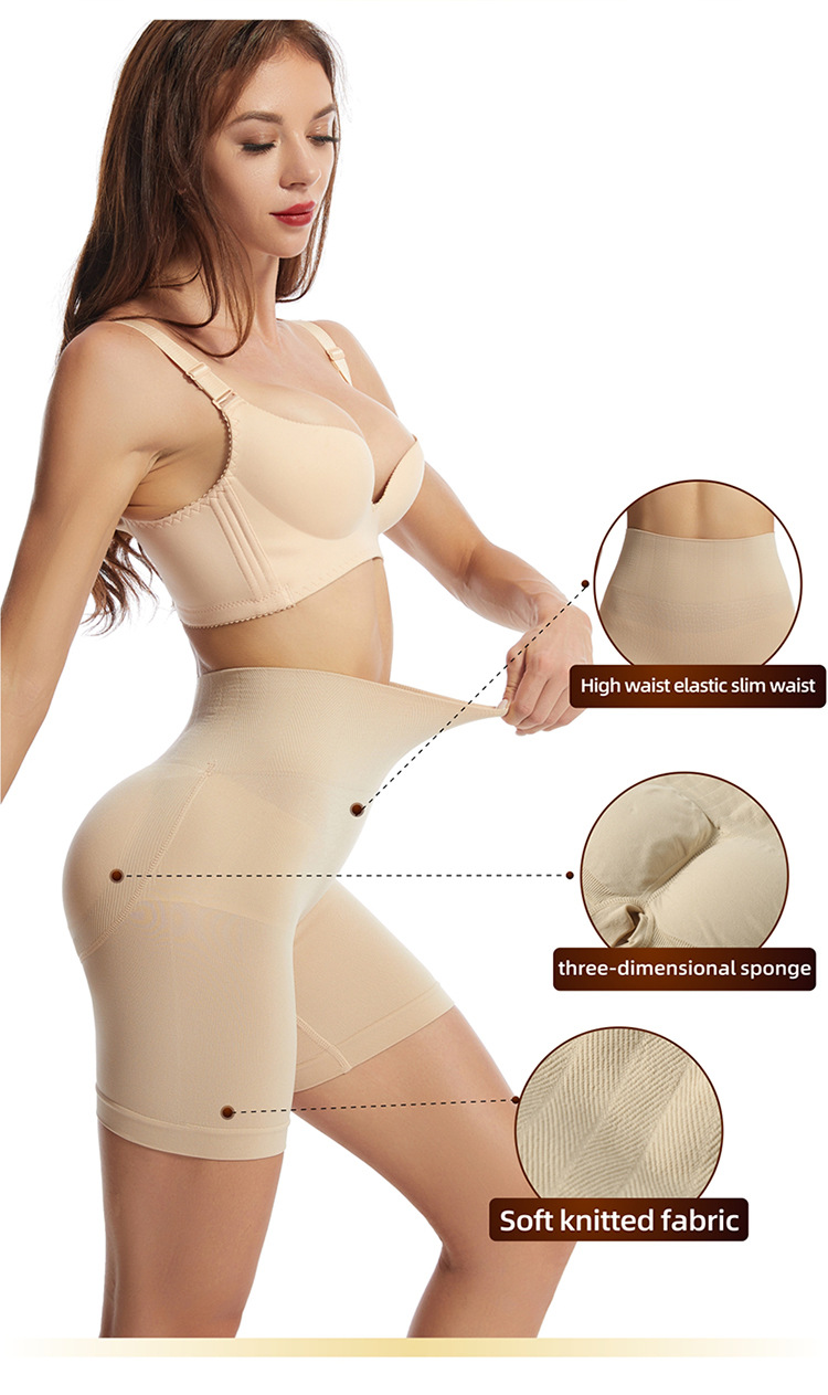 High Quality Women Tummy Control Body Shaper Nylon High Waist Anti Roll Down Butt Lifter Slimming Seamless Shapewear