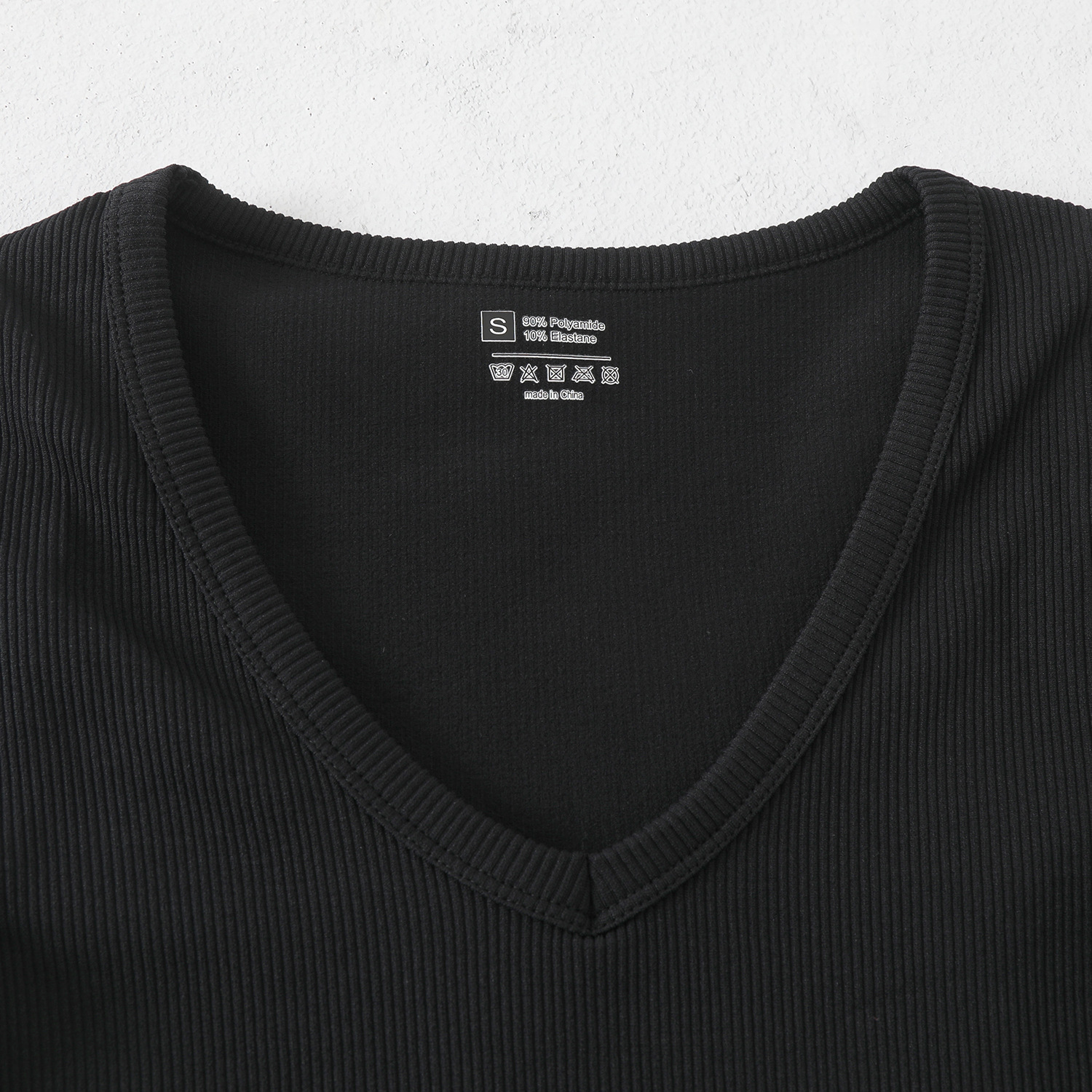 Cropped Women's Solid T-shirt Tank Top Seamless Streetwear Stretch Rib Knit Short Sleeve V-neck Casual Tank Top Women